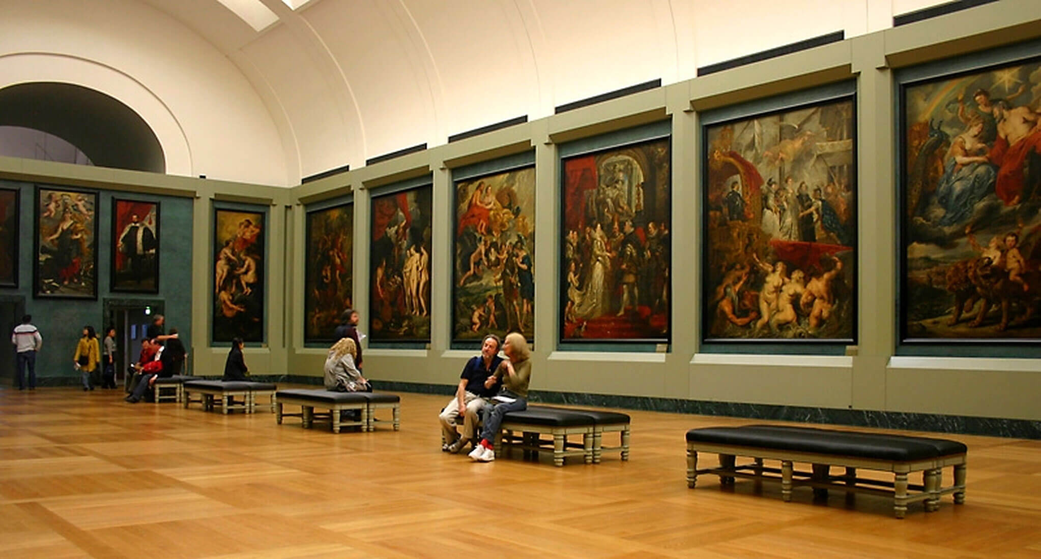 a wall in the exhibition of The Life of Marie de’ Medici at the Musée du Louvre in Paris