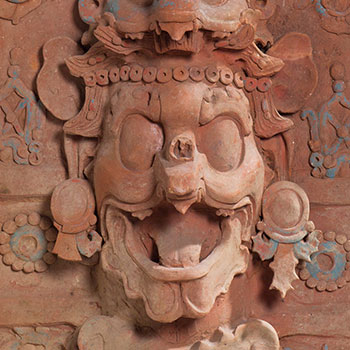 Detail of Jaguar God of the Underworld on the Censer Stand with the Head of the Jaguar God of the Underworld
