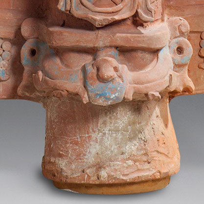 Detail of Maize God on the Censer Stand with the Head of the Jaguar God of the Underworld