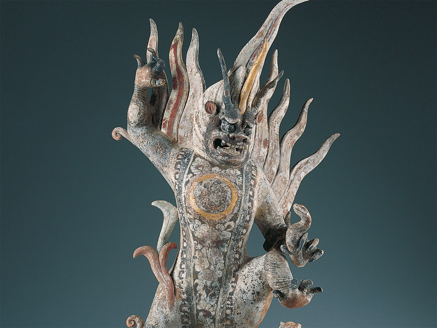 a sculpture of the Earth Spirit from the Tang dynasty in the Kimbell Art Museum’s collection