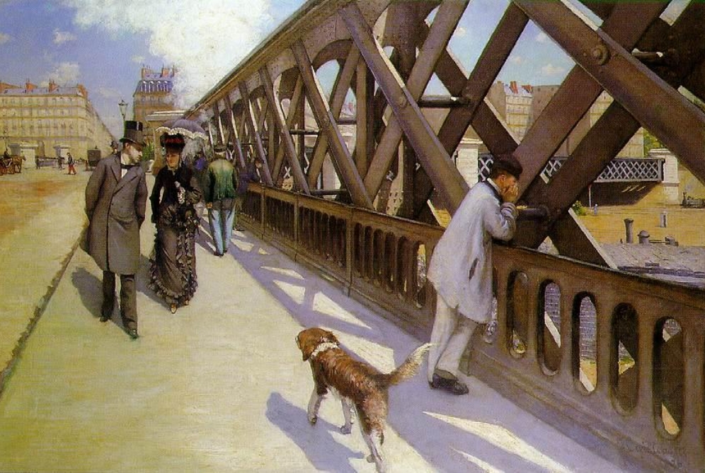 Gustave Caillebotte’s earlier painting, Le Pont de l’Europe, from 1876