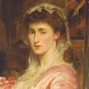 an oil painting of May Sartoris by Frederic Leighton