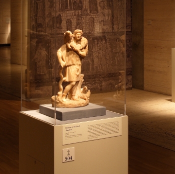 a photo of a piece in the Picturing the Bible: The Earliest Christian Art exhibition