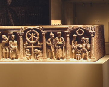 a photo of a piece in the Picturing the Bible: The Earliest Christian Art exhibition
