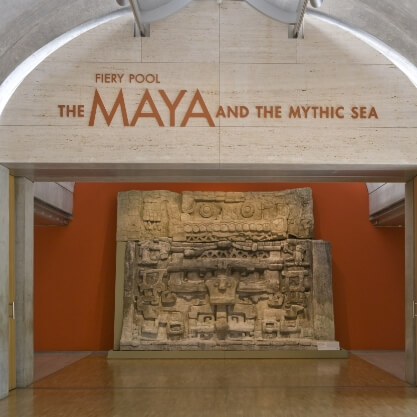 the entrance to the Fiery Pool: The Maya and the Mythic Sea exhibition