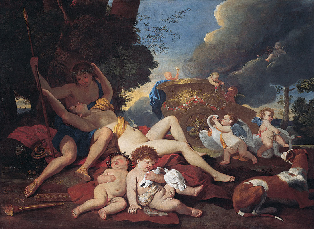 Nicolas Poussin, Venus and Adonis, c. 1628–29, oil on canvas. Kimbell Art Museum, acquired in 1985