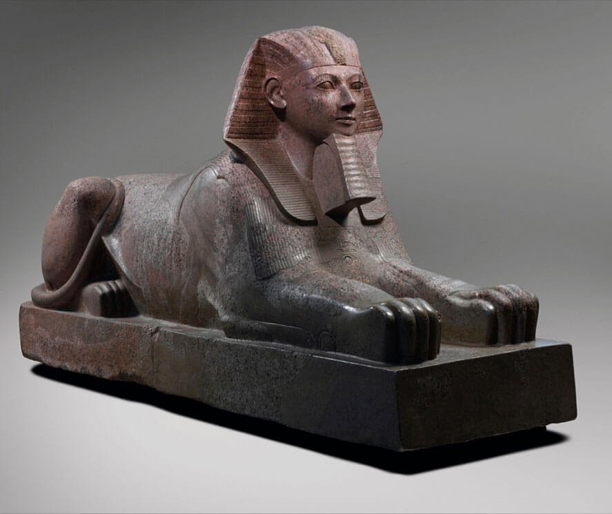 Sphinx of Hatshepsut, Egypt, New Kingdom, c. 1473–1458 B.C., granite and paint. The Metropolitan Museum of Art, New York. Rogers Fund, 1931