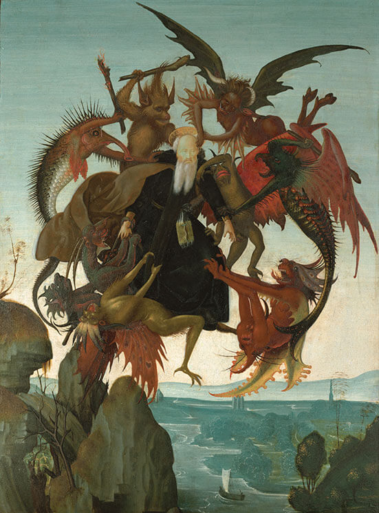 Michelangelo, The Torment of Saint Anthony, c. 1487–88, egg tempera on panel. Kimbell Art Museum
