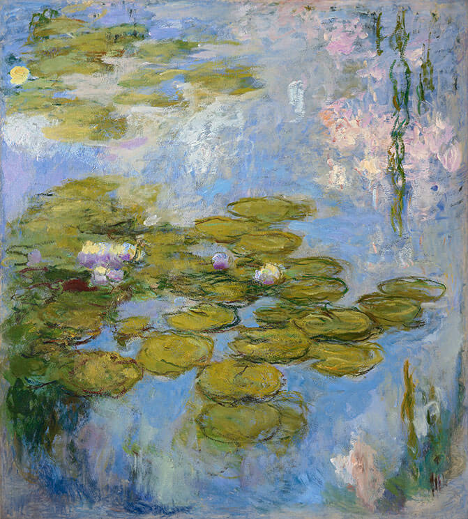 Claude Monet, Water Lilies, c. 1916–19. Oil on canvas. Fondation Beyeler, Basel, Switzerland. Beyeler Collection
